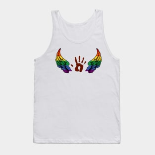 destiel rainbow wings and handprint Tank Top